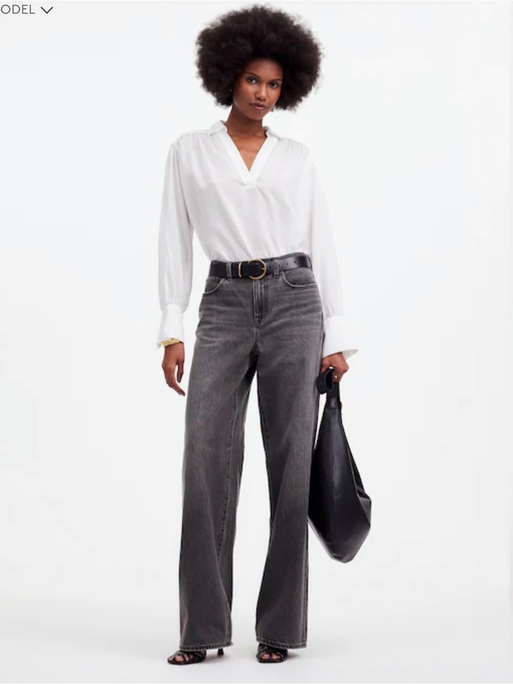 Madewell Superwide-Leg Jeans in Washed Gray-Size 29